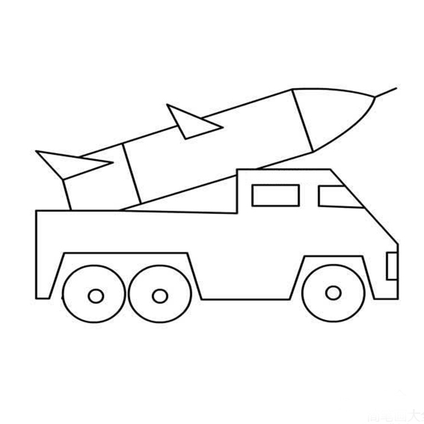 導彈發(fā)射車簡筆畫圖片