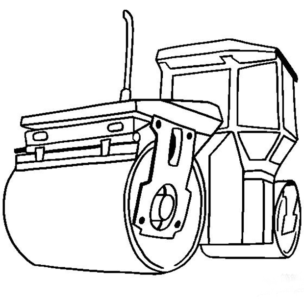 蒸汽壓路機簡筆畫圖片