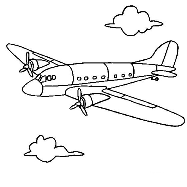 螺旋槳飛機(jī)簡(jiǎn)筆畫圖片