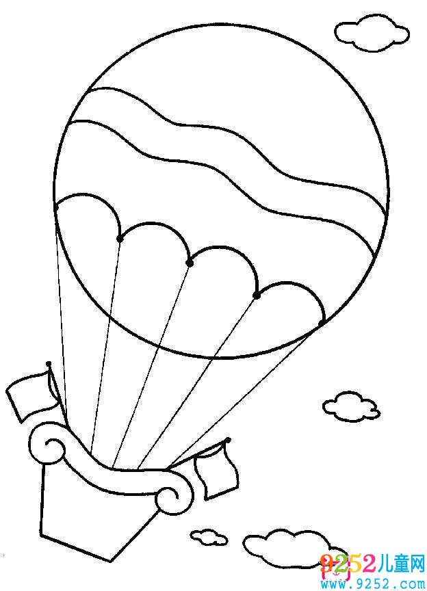 空中熱氣球<a href=http://www.inspiredelm.com/jianbihua/ target=_blank class=infotextkey>簡(jiǎn)筆畫</a>圖片