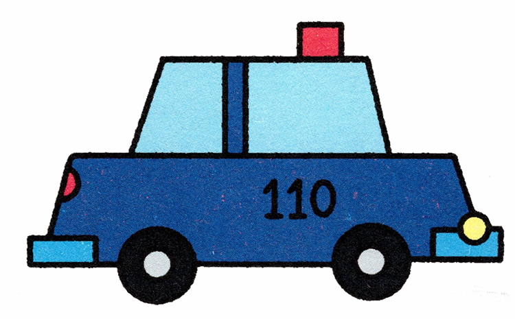 彩色警車簡筆畫圖片