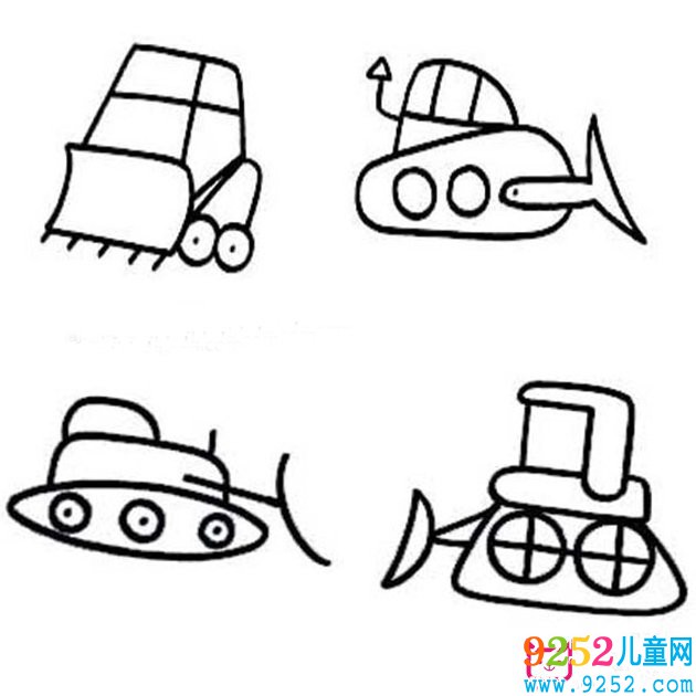 簡單的兒童推土車<a href=http://www.inspiredelm.com/jianbihua/ target=_blank class=infotextkey>簡筆畫</a>圖片