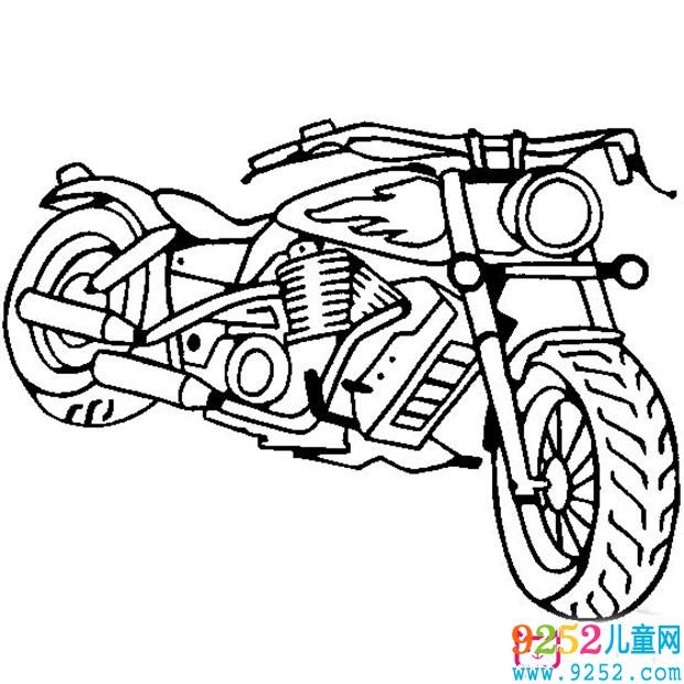 美式摩托車<a href=http://www.inspiredelm.com/jianbihua/ target=_blank class=infotextkey>簡(jiǎn)筆畫</a>圖片
