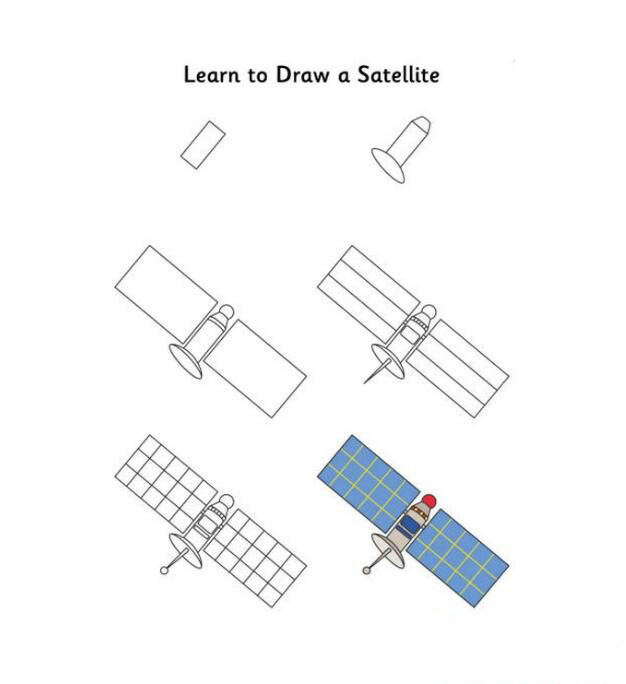 人造衛(wèi)星兒童學(xué)畫(huà)<a href=http://www.inspiredelm.com/jianbihua/ target=_blank class=infotextkey>簡(jiǎn)筆畫(huà)</a>教程