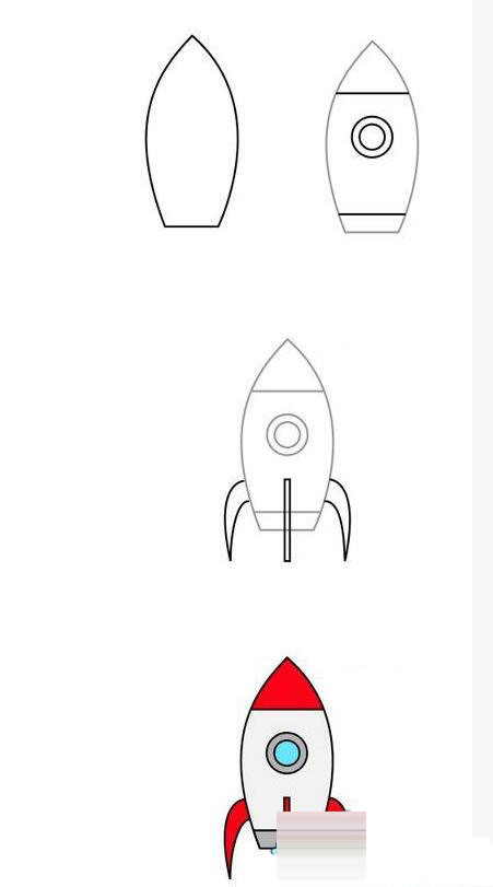 航天火箭的<a href=http://www.inspiredelm.com/jianbihua/ target=_blank class=infotextkey>簡筆畫</a>簡單畫法_火箭的<a href=http://www.inspiredelm.com/jianbihua/ target=_blank class=infotextkey>簡筆畫</a>具體步驟教程