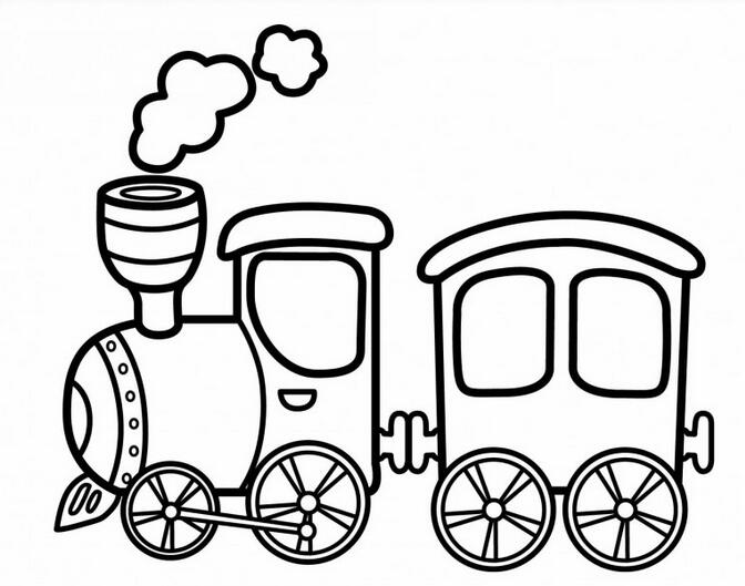 兒童簡筆畫交通工具作品之小火車開啦