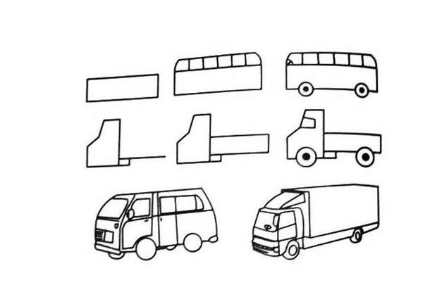 教小朋友畫大卡車_交通工具<a href=http://www.inspiredelm.com/jianbihua/ target=_blank class=infotextkey>簡(jiǎn)筆畫</a>教程