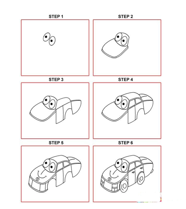 教小朋友小汽車怎么畫 <a href=http://www.inspiredelm.com/jianbihua/ target=_blank class=infotextkey>簡(jiǎn)筆畫</a>小汽車教程分享
