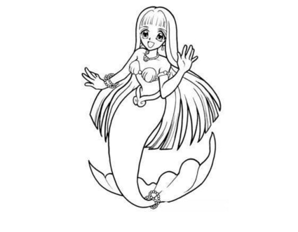 可愛的美人魚簡筆