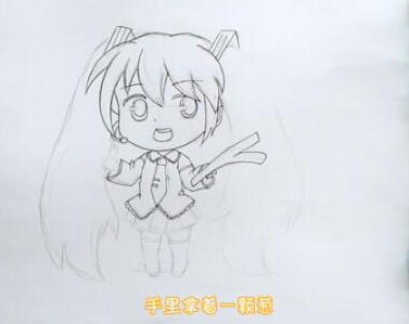 初音未來(lái)甩蔥舞卡通簡(jiǎn)筆步驟圖片