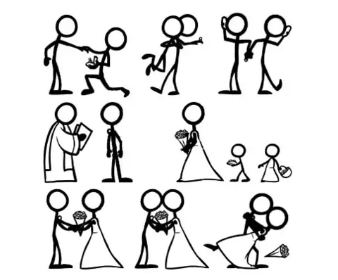 火柴人各種動作行為簡筆