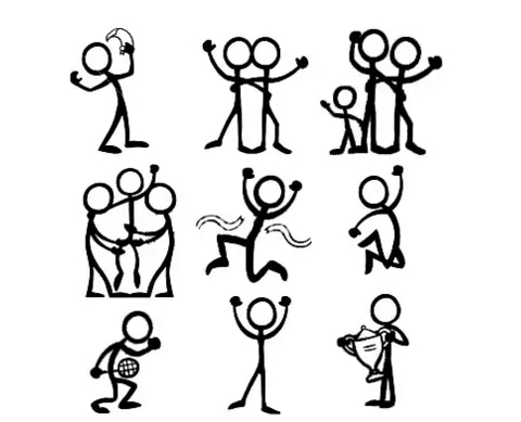 火柴人各種動作行為簡筆畫