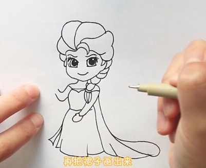 艾莎公主卡通簡筆步驟圖片