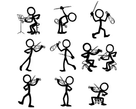 火柴人各種動作行為簡筆