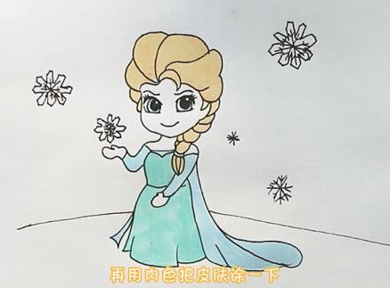 艾莎公主卡通簡筆步驟圖片