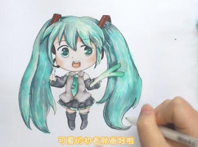 初音未來(lái)甩蔥舞卡通簡(jiǎn)筆步驟圖片