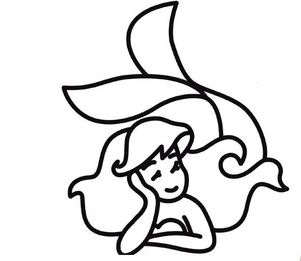 可愛的美人魚簡筆