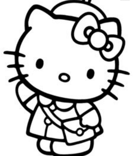 可愛漂亮的凱蒂貓簡筆