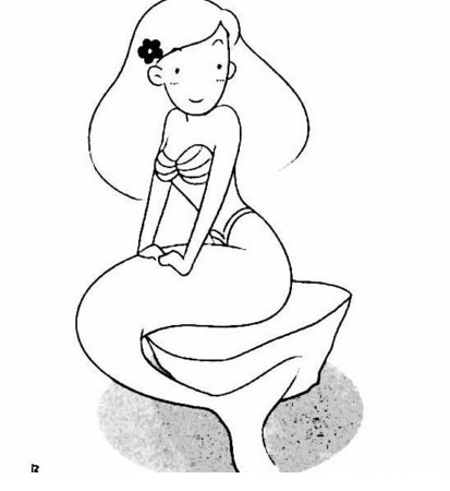 可愛的美人魚簡筆