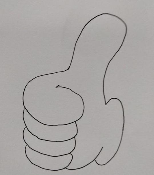 大拇指點(diǎn)贊手勢(shì)簡(jiǎn)筆畫