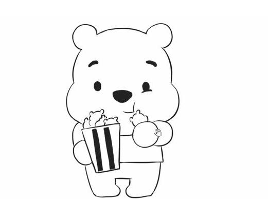 可愛的玩具小熊簡筆