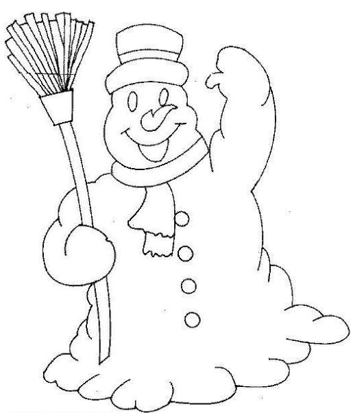 冬天的雪人卡通簡筆