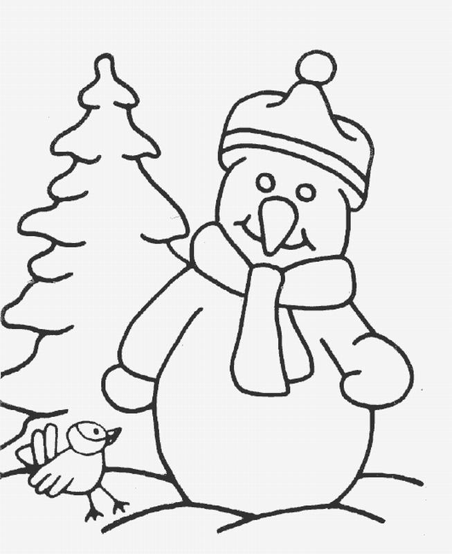 冬天的雪人卡通簡筆