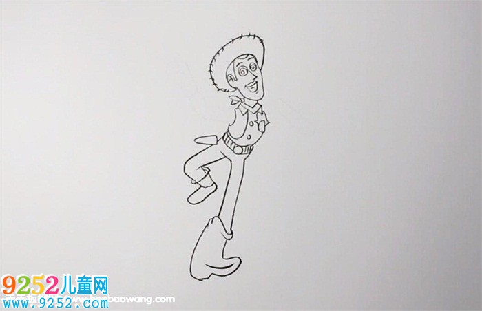 玩具總動員胡迪<a href=http://www.inspiredelm.com/jianbihua/ target=_blank class=infotextkey>簡筆畫</a>，胡迪警長怎么畫