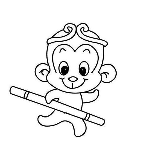 卡通動(dòng)漫人物簡(jiǎn)筆畫-法力無(wú)邊孫悟空