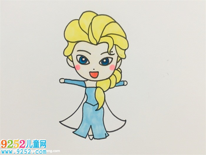 怎么畫艾莎公主