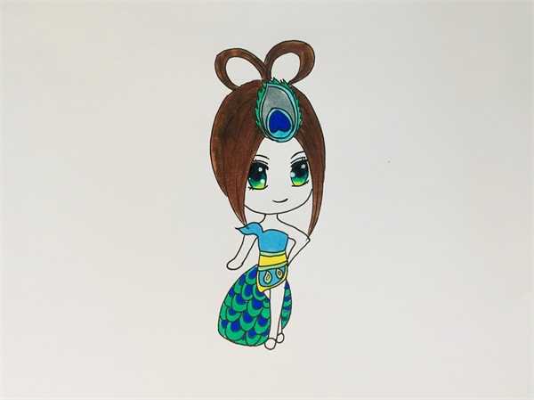 教我畫葉羅麗藍(lán)孔雀,藍(lán)孔雀仙子<a href=http://www.inspiredelm.com/jianbihua/ target=_blank class=infotextkey>簡(jiǎn)筆畫</a>