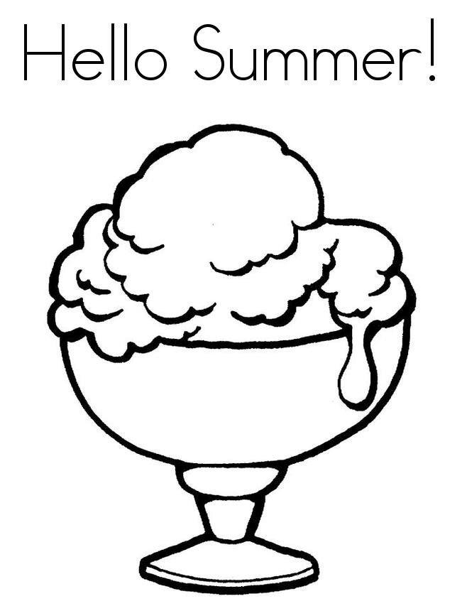 夏天簡筆畫作品之一杯冰激凌