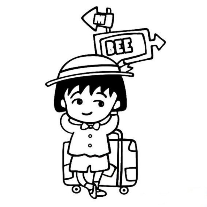 卡通櫻桃小丸子簡筆畫