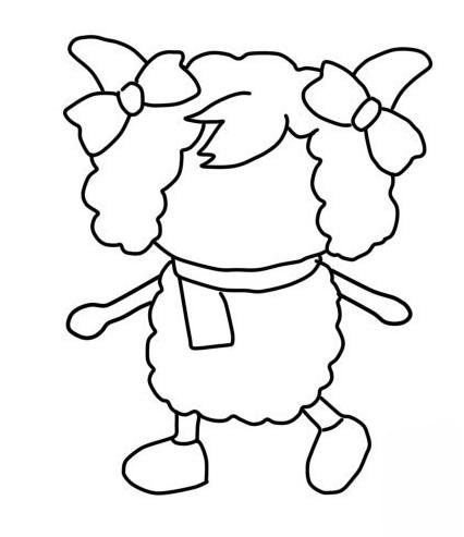 可愛美羊羊怎么畫_可愛美羊羊<a href=http://www.inspiredelm.com/jianbihua/ target=_blank class=infotextkey>簡筆畫</a>畫法步驟教程