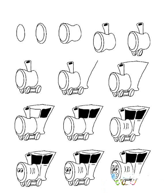小火車托馬斯的<a href=http://www.inspiredelm.com/jianbihua/ target=_blank class=infotextkey>簡(jiǎn)筆畫(huà)</a>圖片_小火車的<a href=http://www.inspiredelm.com/jianbihua/ target=_blank class=infotextkey>簡(jiǎn)筆畫(huà)</a>步驟教程