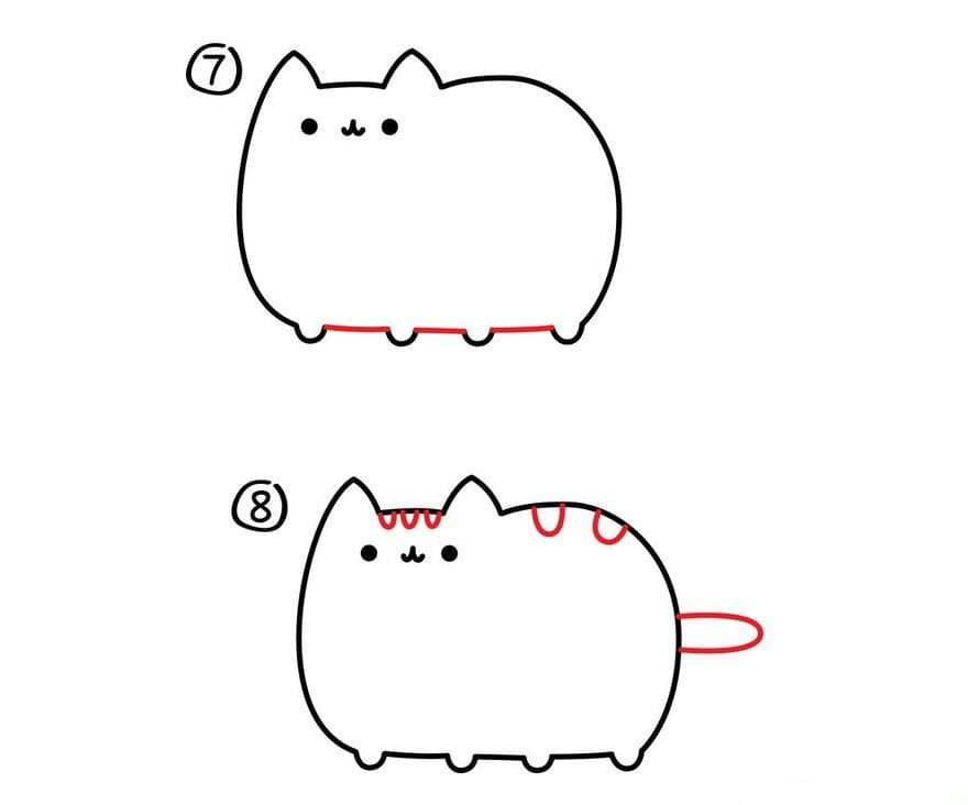 Pusheen小貓咪<a href=http://www.inspiredelm.com/jianbihua/ target=_blank class=infotextkey>簡筆畫</a>的教程