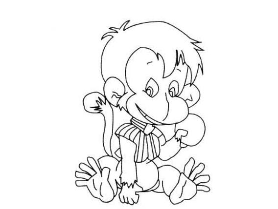 小猴子的卡通簡(jiǎn)筆畫圖片,卡通動(dòng)物簡(jiǎn)筆畫作品