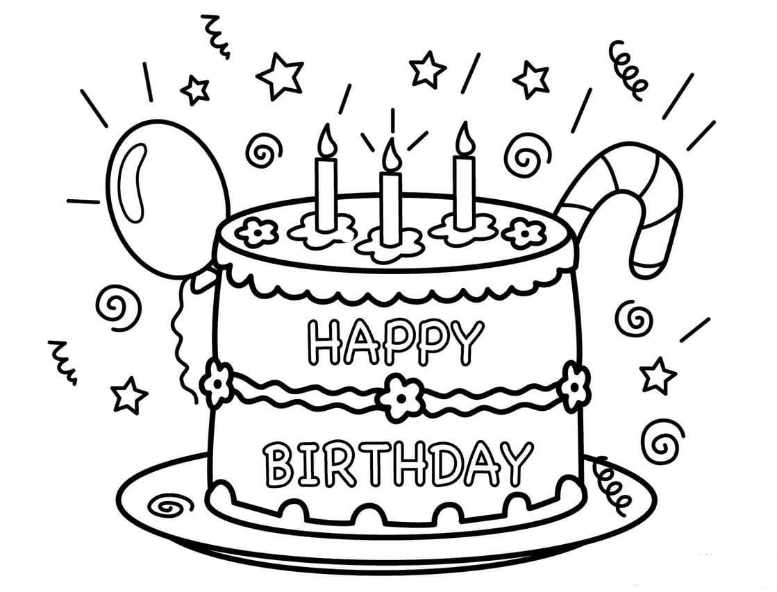 生日蛋糕的簡(jiǎn)筆畫圖片欣賞_祝你生日快樂