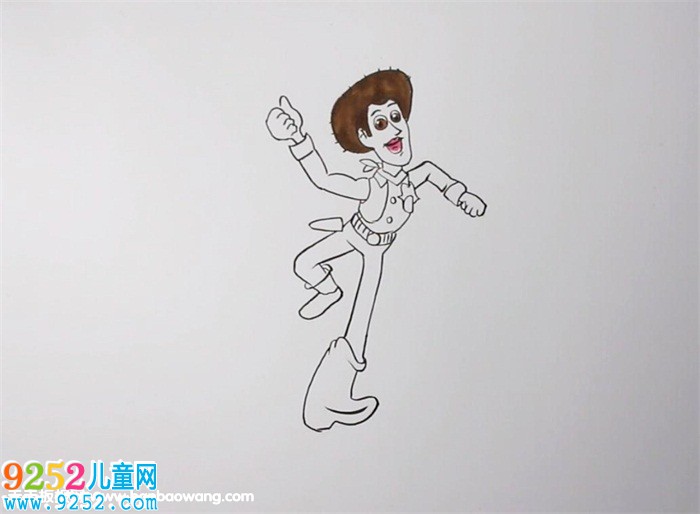玩具總動員胡迪<a href=http://www.inspiredelm.com/jianbihua/ target=_blank class=infotextkey>簡筆畫</a>，胡迪警長怎么畫
