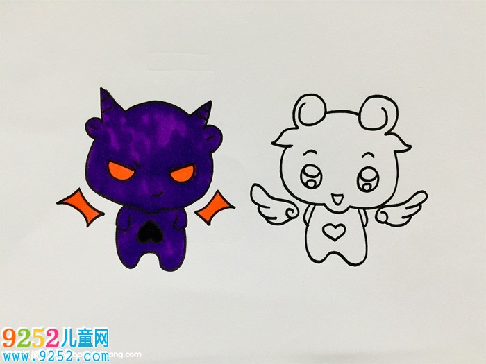 天使與惡魔怎么畫