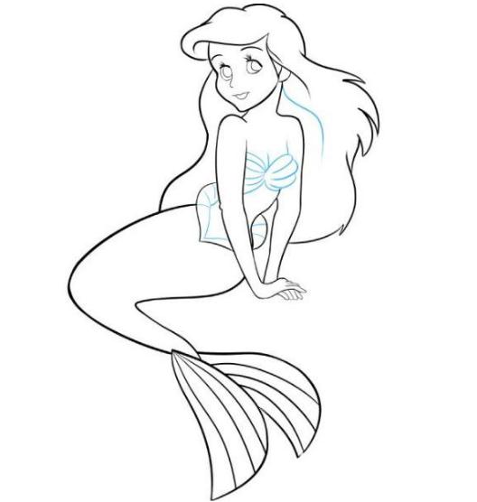 漂亮的美人魚怎么畫_美人魚的簡筆畫畫法步驟教程