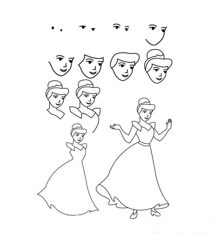 美麗的灰姑娘仙蒂公主<a href=http://www.inspiredelm.com/jianbihua/ target=_blank class=infotextkey>簡(jiǎn)筆畫</a>教程分享