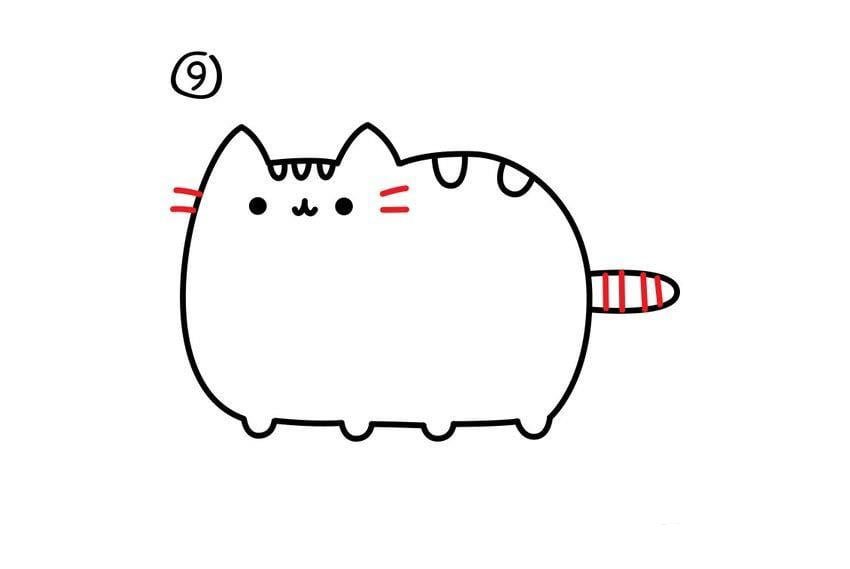 Pusheen小貓咪<a href=http://www.inspiredelm.com/jianbihua/ target=_blank class=infotextkey>簡筆畫</a>的教程