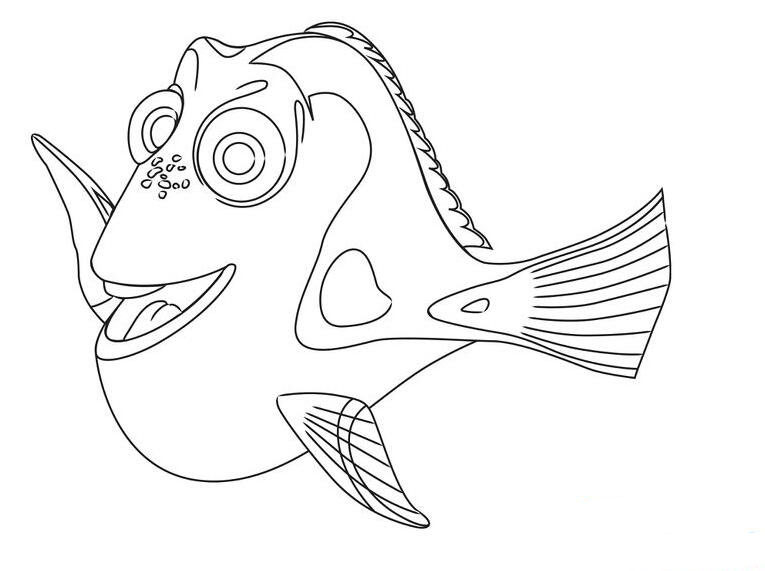 海底總動員<a href=http://www.inspiredelm.com/jianbihua/ target=_blank class=infotextkey>簡筆畫</a>圖片作品_藍唐王魚多莉