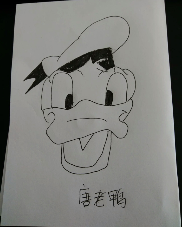 可愛的卡通人物簡筆畫，唐老鴨簡筆畫