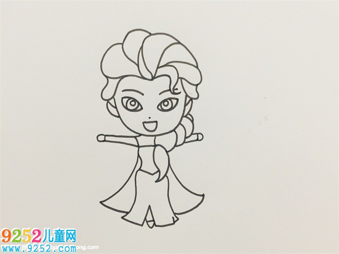 怎么畫艾莎公主