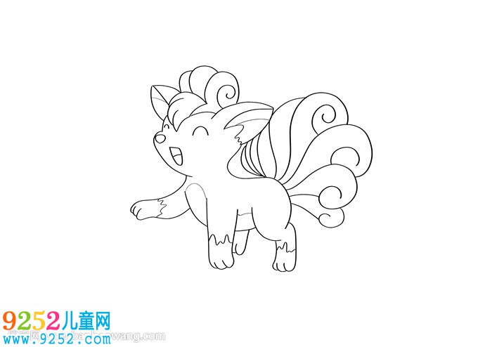 可愛的九尾狐怎么畫