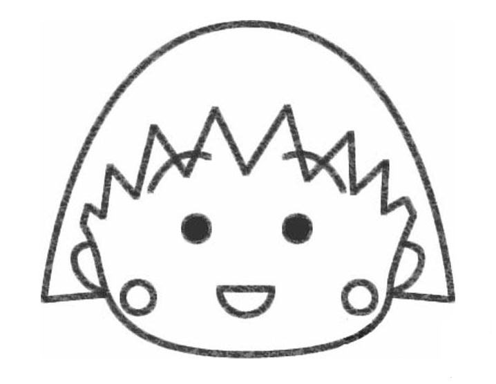 小丸子的頭像怎么畫_小丸子的頭像的<a href=http://www.inspiredelm.com/ertonghua/ target=_blank class=infotextkey>兒童畫</a>作品