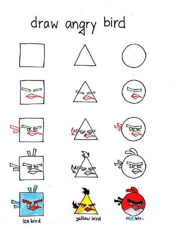五步教你畫憤怒的小鳥<a href=http://www.inspiredelm.com/jianbihua/ target=_blank class=infotextkey>簡筆畫</a>教程