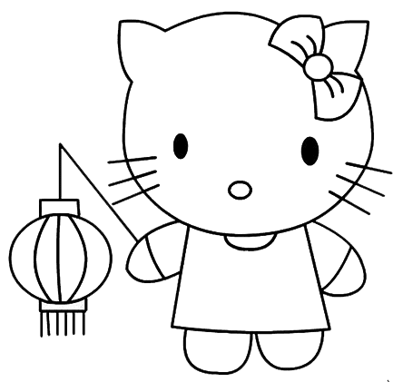 可愛(ài)的Kitty貓_日本卡通動(dòng)漫簡(jiǎn)筆畫(huà)圖片